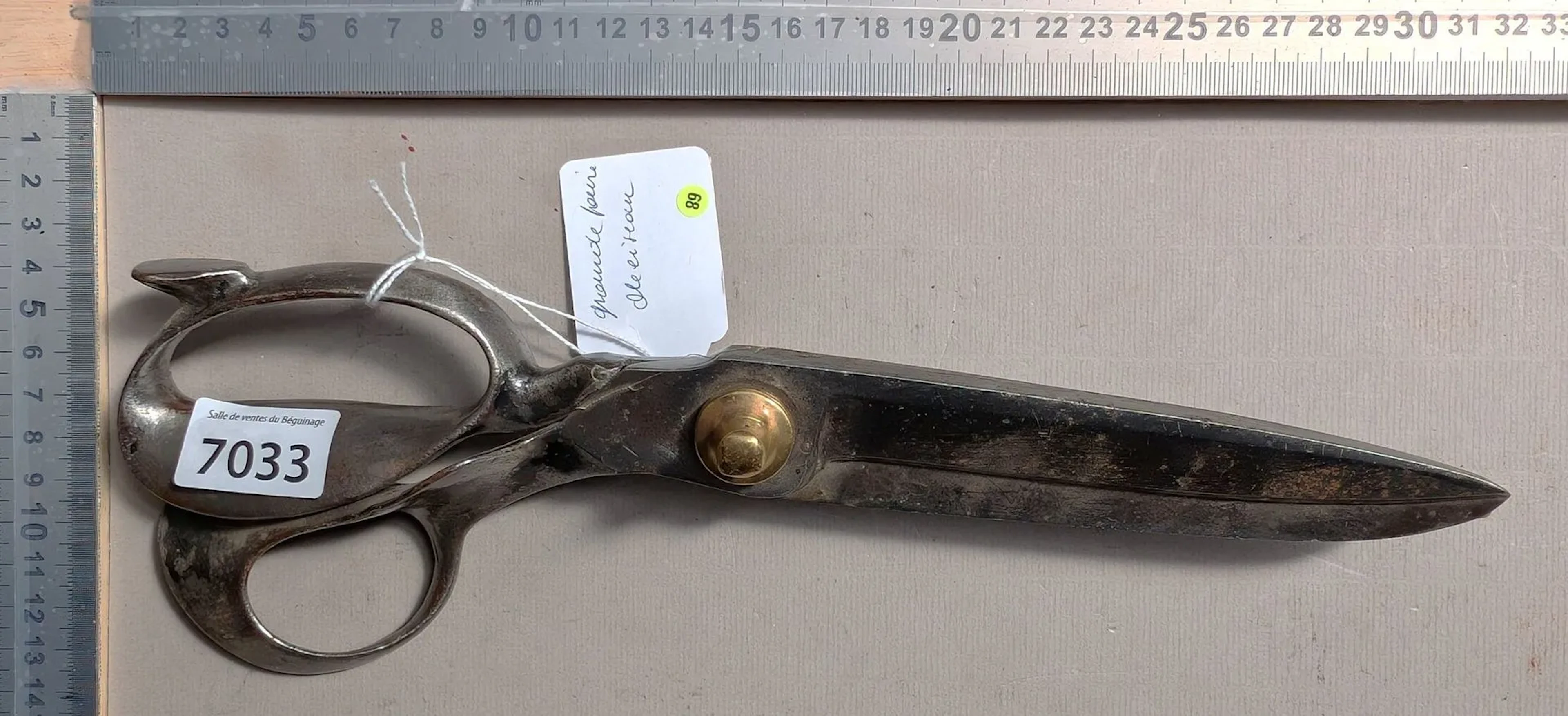 Large pair of wrought-iron scissors—see photos for dimensions and condition