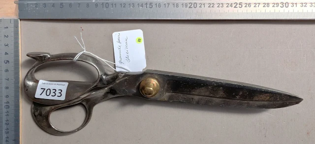 Large pair of wrought-iron scissors—see photos for dimensions and condition