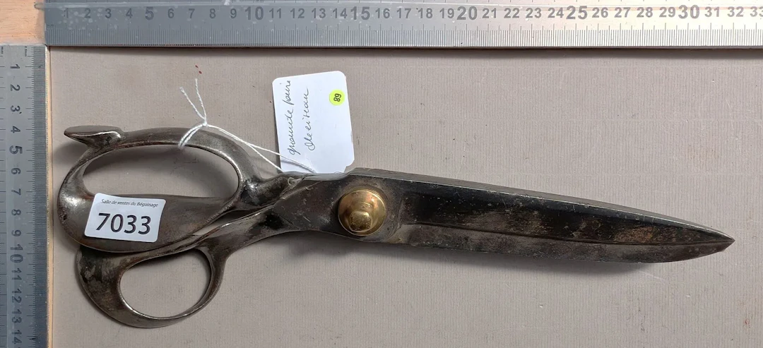 Large pair of wrought-iron scissors—see photos for dimensions and condition