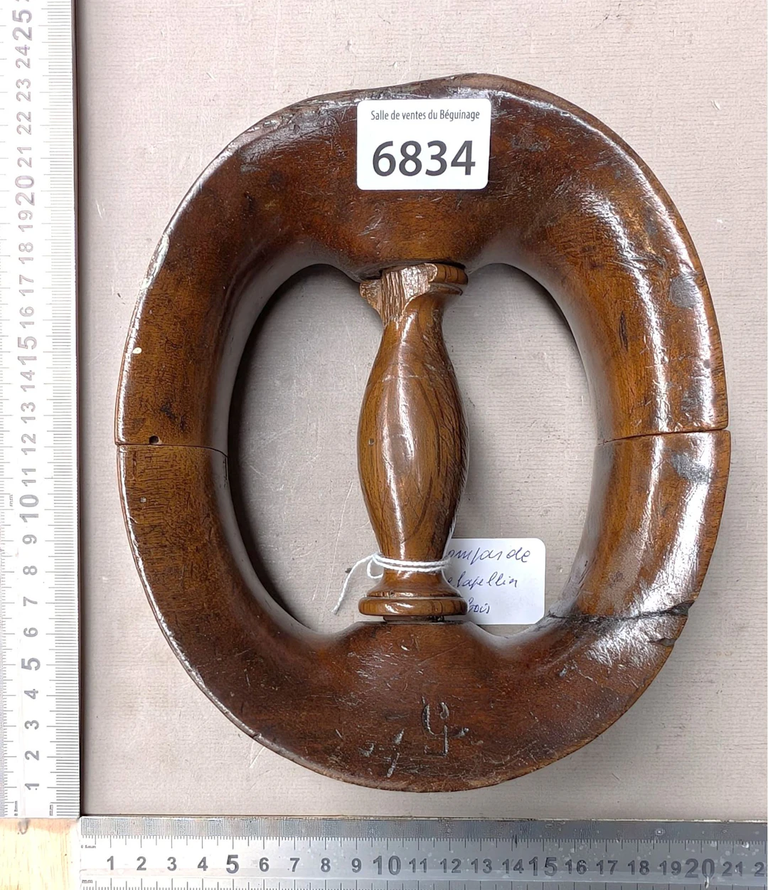 Wooden hatmaker's compass—see photos for dimensions and condition