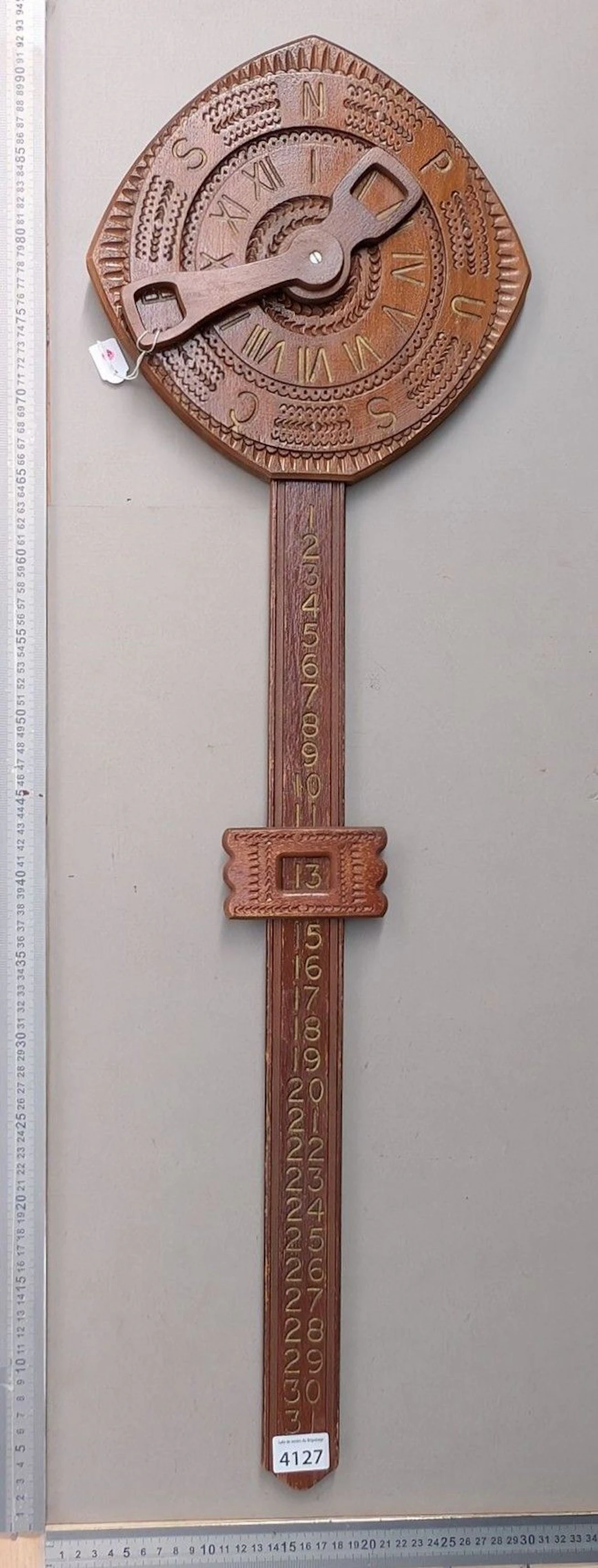 Antique wooden calendar—see photos for dimensions and condition