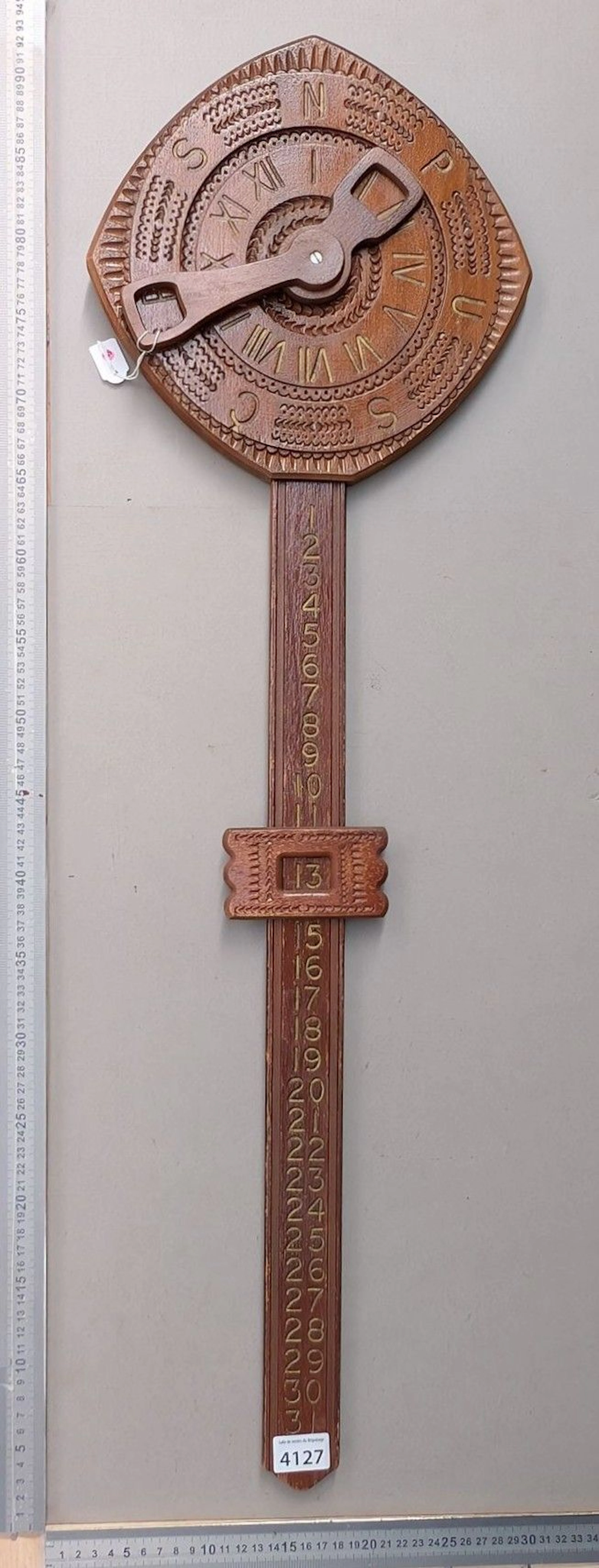Antique wooden calendar—see photos for dimensions and condition