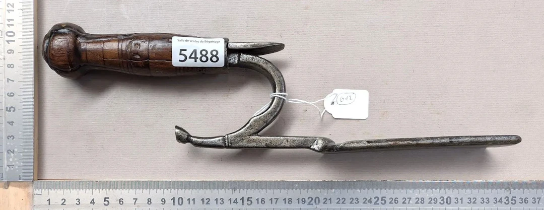 Antique farrier's anvil, beautifully decorated, with a horseshoe from