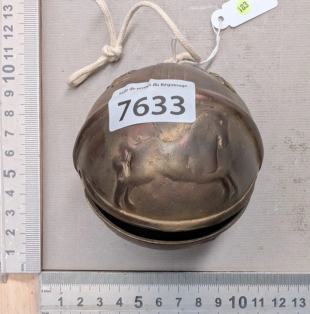 Antique 18th-century bronze carriage bell—see photos for dimensions