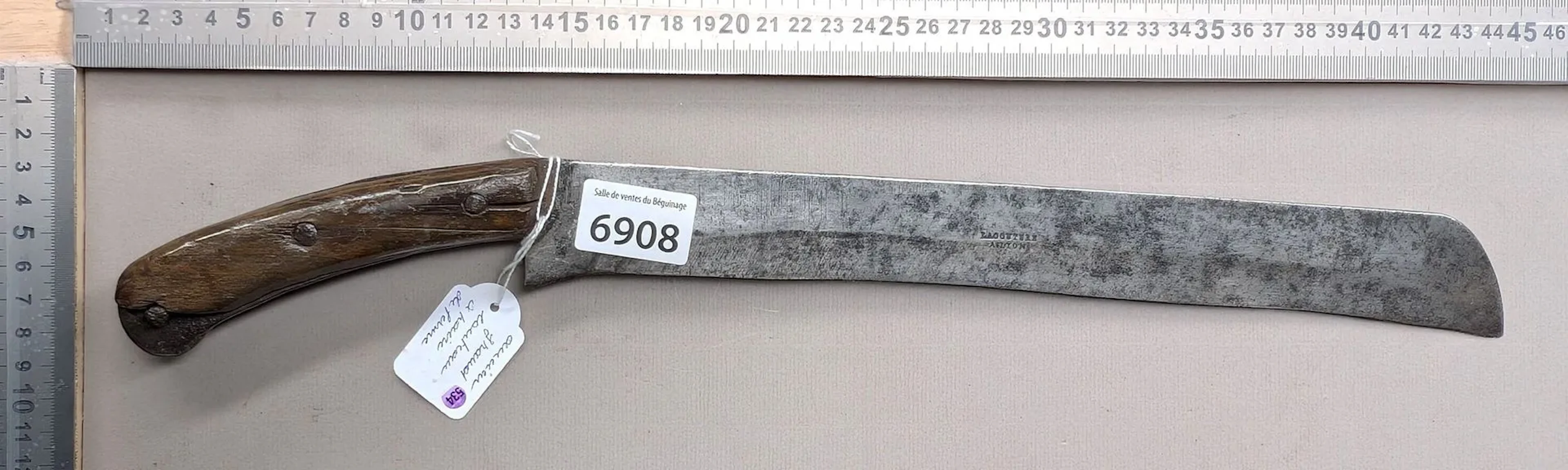 1 antique large farm bread knife—see photos for dimensions and condition