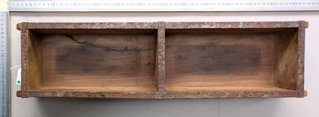 Antique two-brick wooden mold with metal reinforcement—see photos