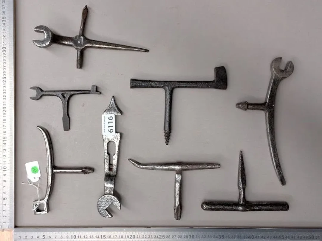 8 antique farrier's tools—see photos for dimensions and condition