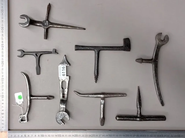 8 antique farrier's tools—see photos for dimensions and condition