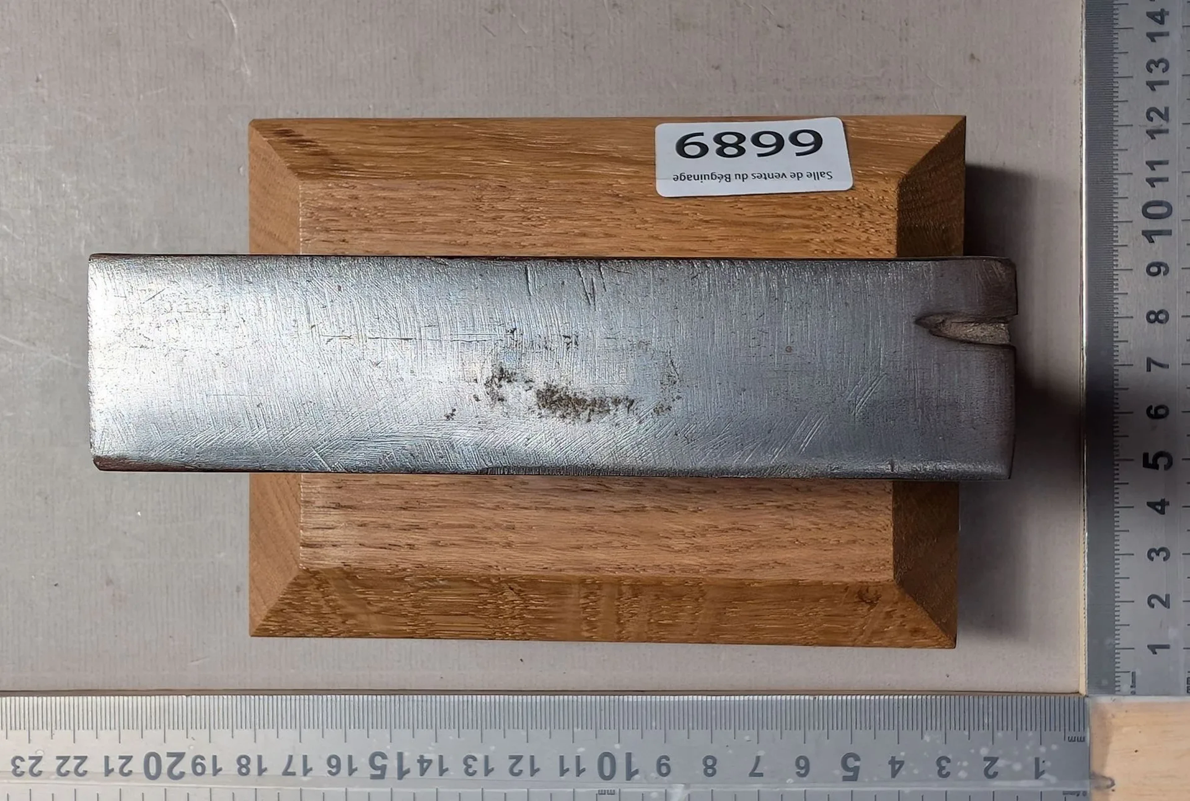 Beautiful watchmaker's anvil on an oak base—see photos for dimensions