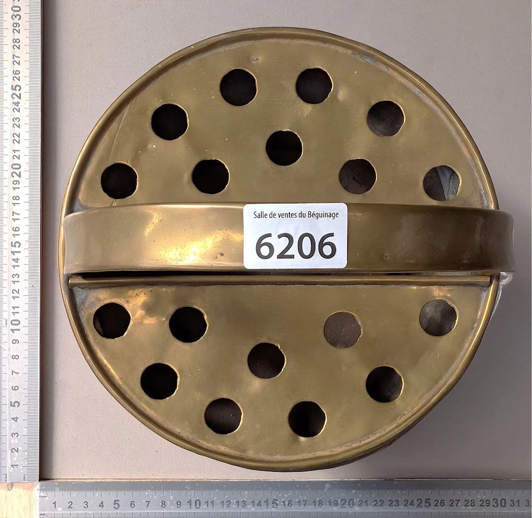 Antique copper space heater—see photos for dimensions and condition
