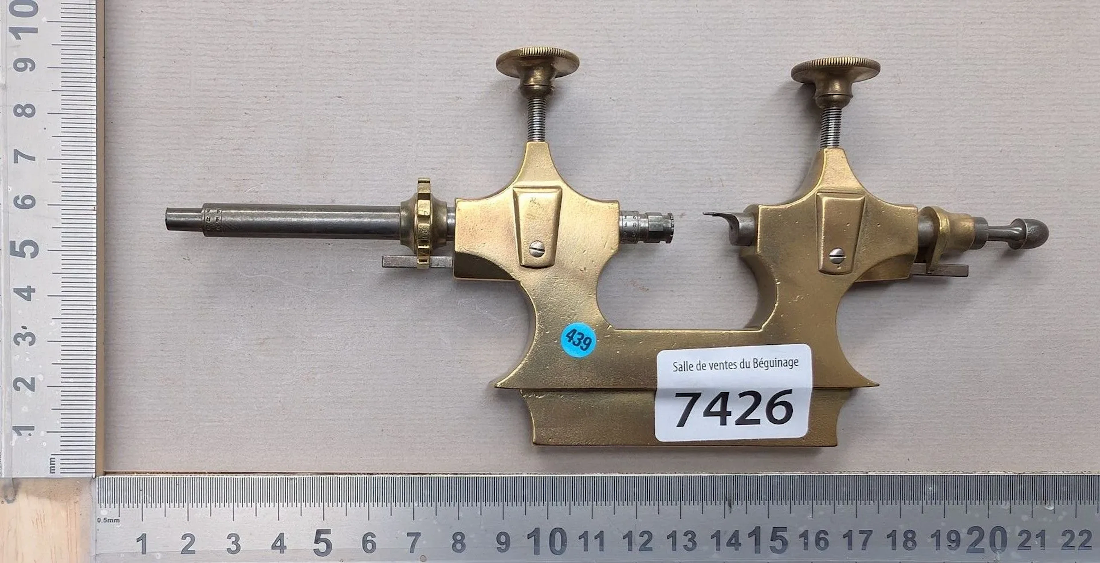 1 antique bronze clockmaker's swivel turret—see photos for dimensions