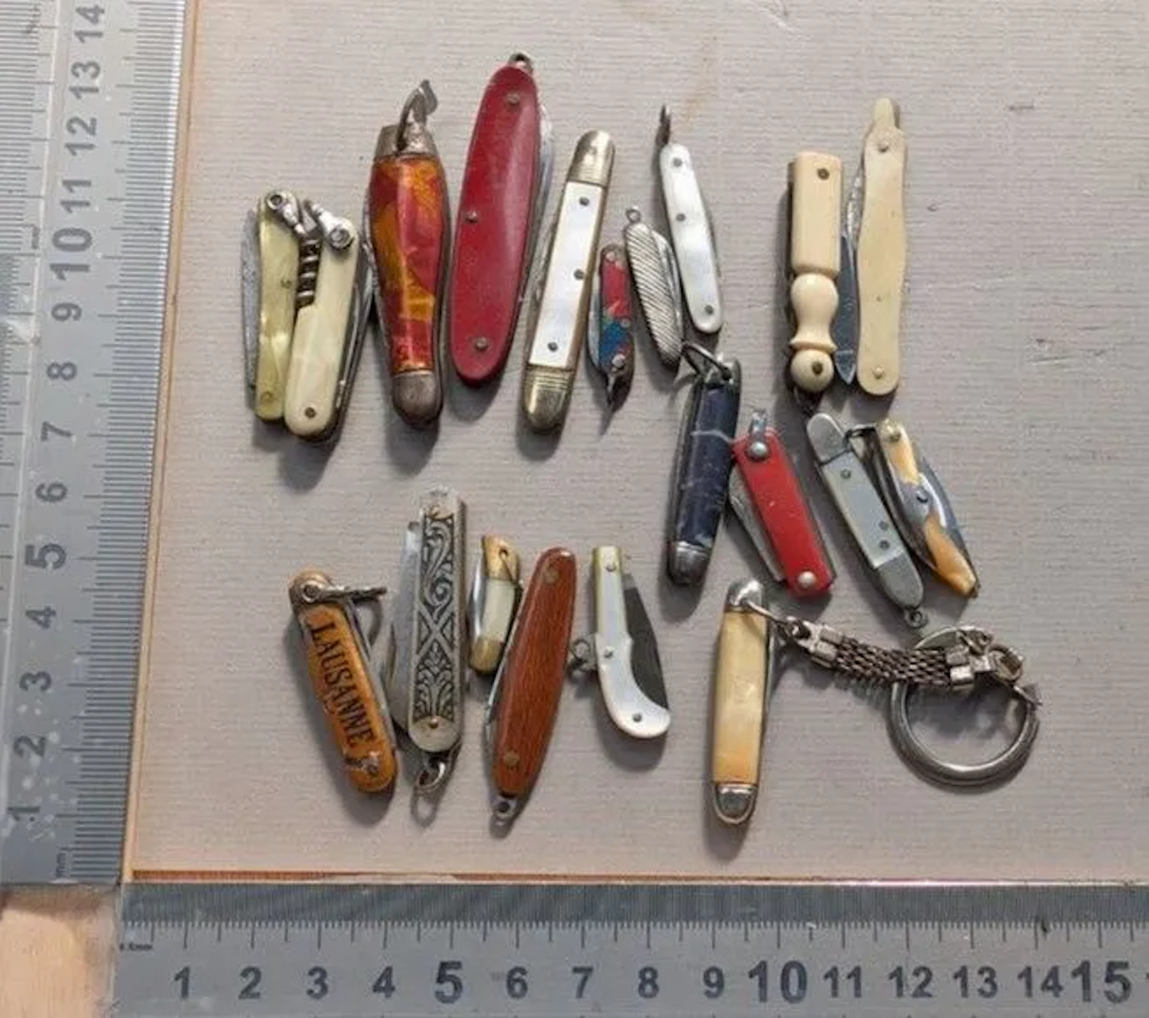 Set of 20 small antique knives, 1900–1950 — See photos for dimensions