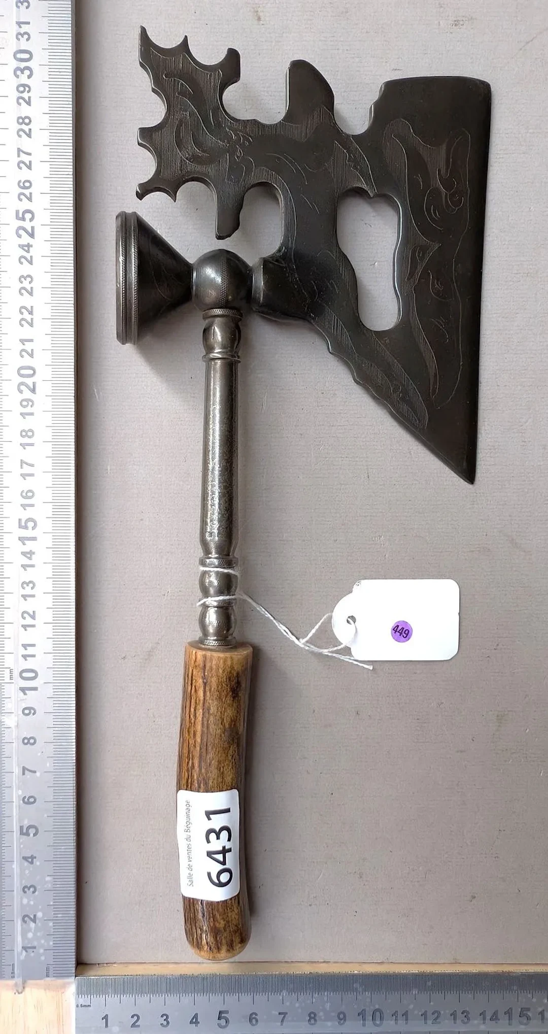 Antique axe with hallmark - See photos for dimensions and condition