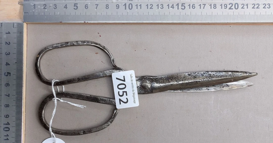 Large pair of antique 18th-century wrought-iron scissors—see photos