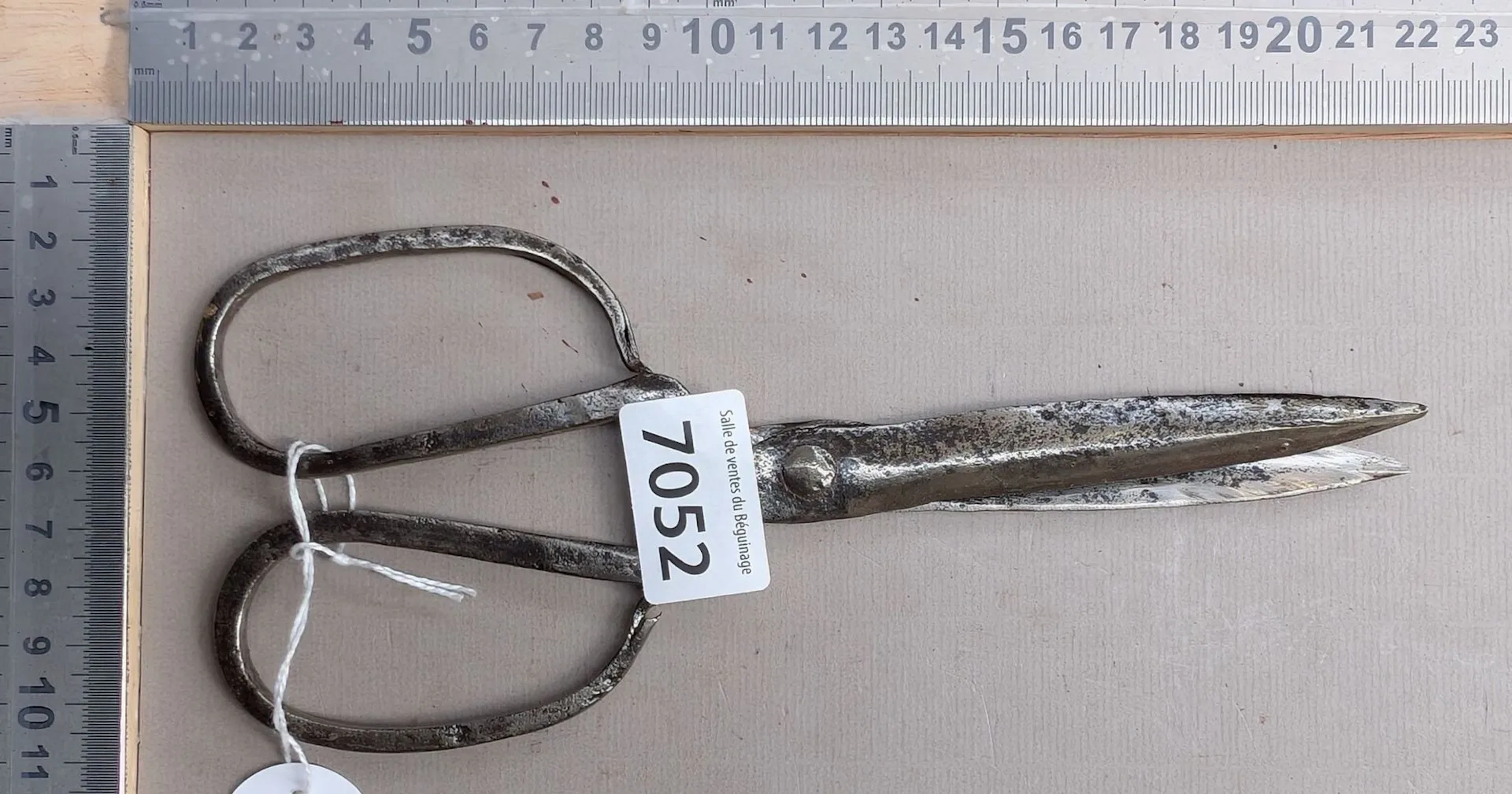 Large pair of antique 18th-century wrought-iron scissors—see photos
