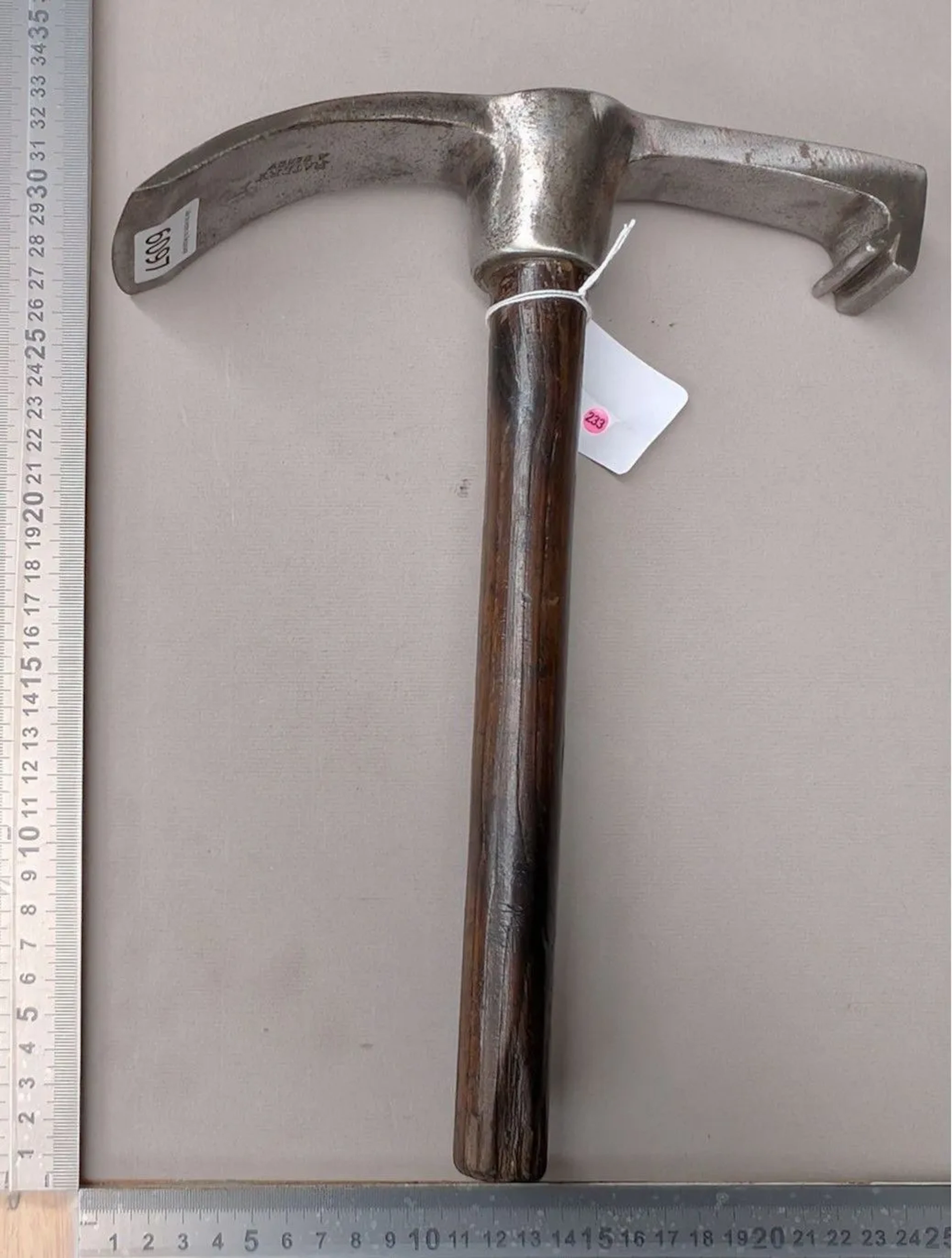 Antique wrought-iron adze—see photos for dimensions and condition