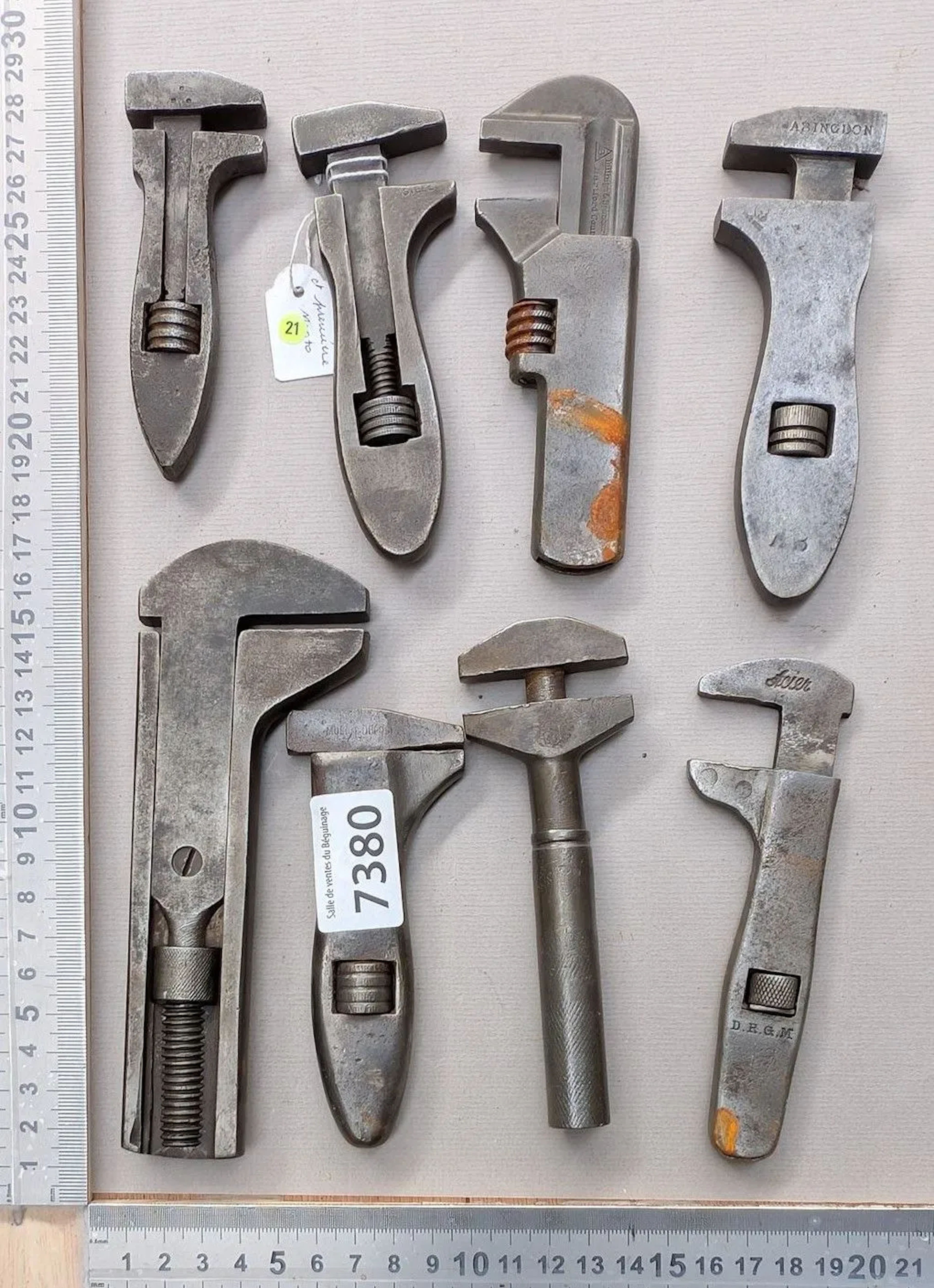 8 bicycle and first motorcycle wrenches—see photos for dimensions and condition