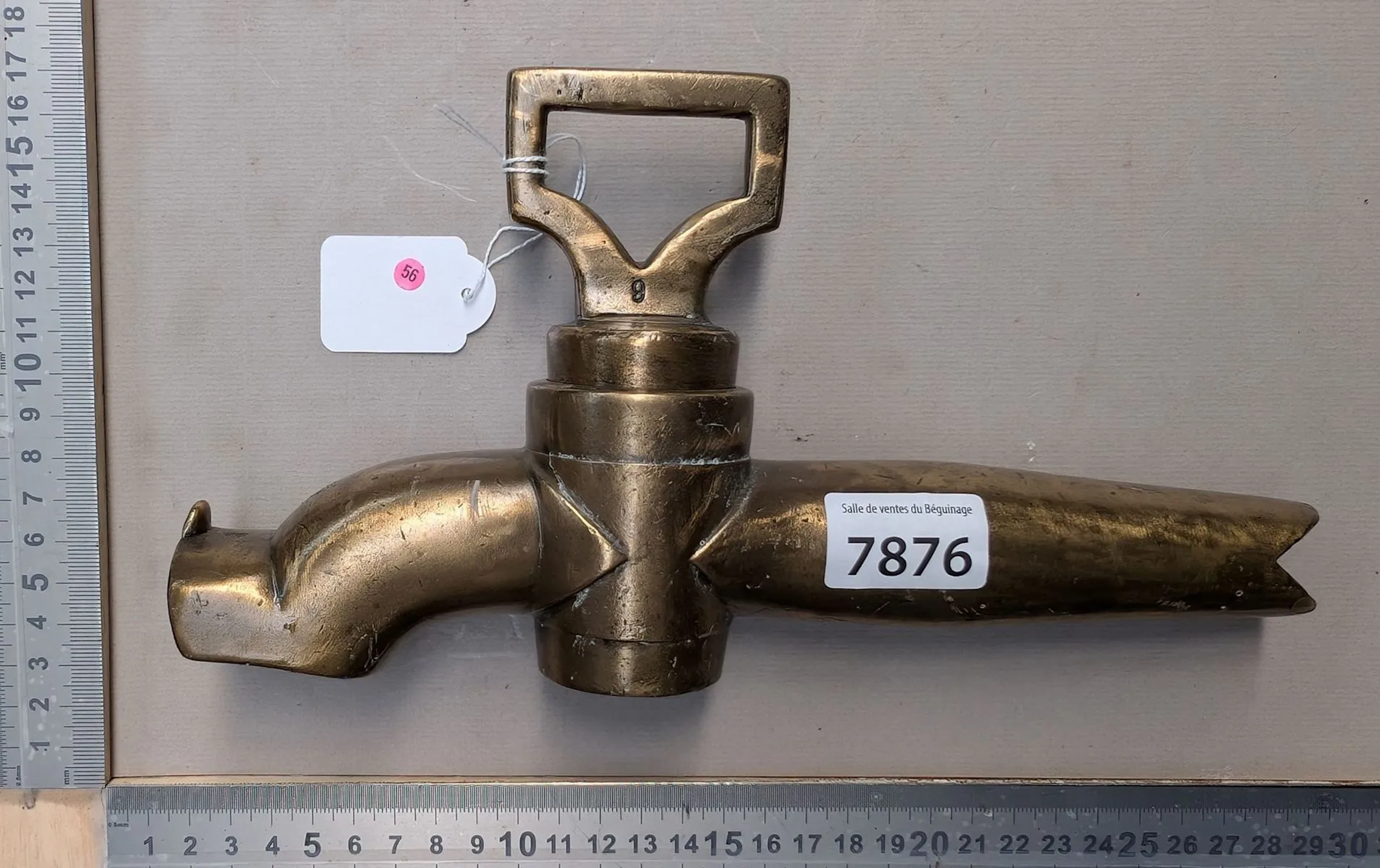 Antique bronze faucet—see photos for dimensions and condition