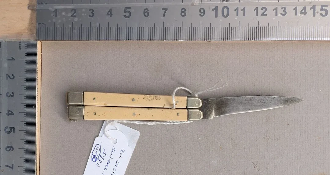 PATENT ERNA GERMANY butterfly knife; the mechanism has a little play—1880.