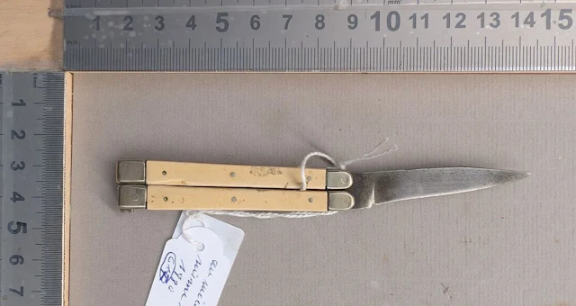 PATENT ERNA GERMANY butterfly knife; the mechanism has a little play—1880.