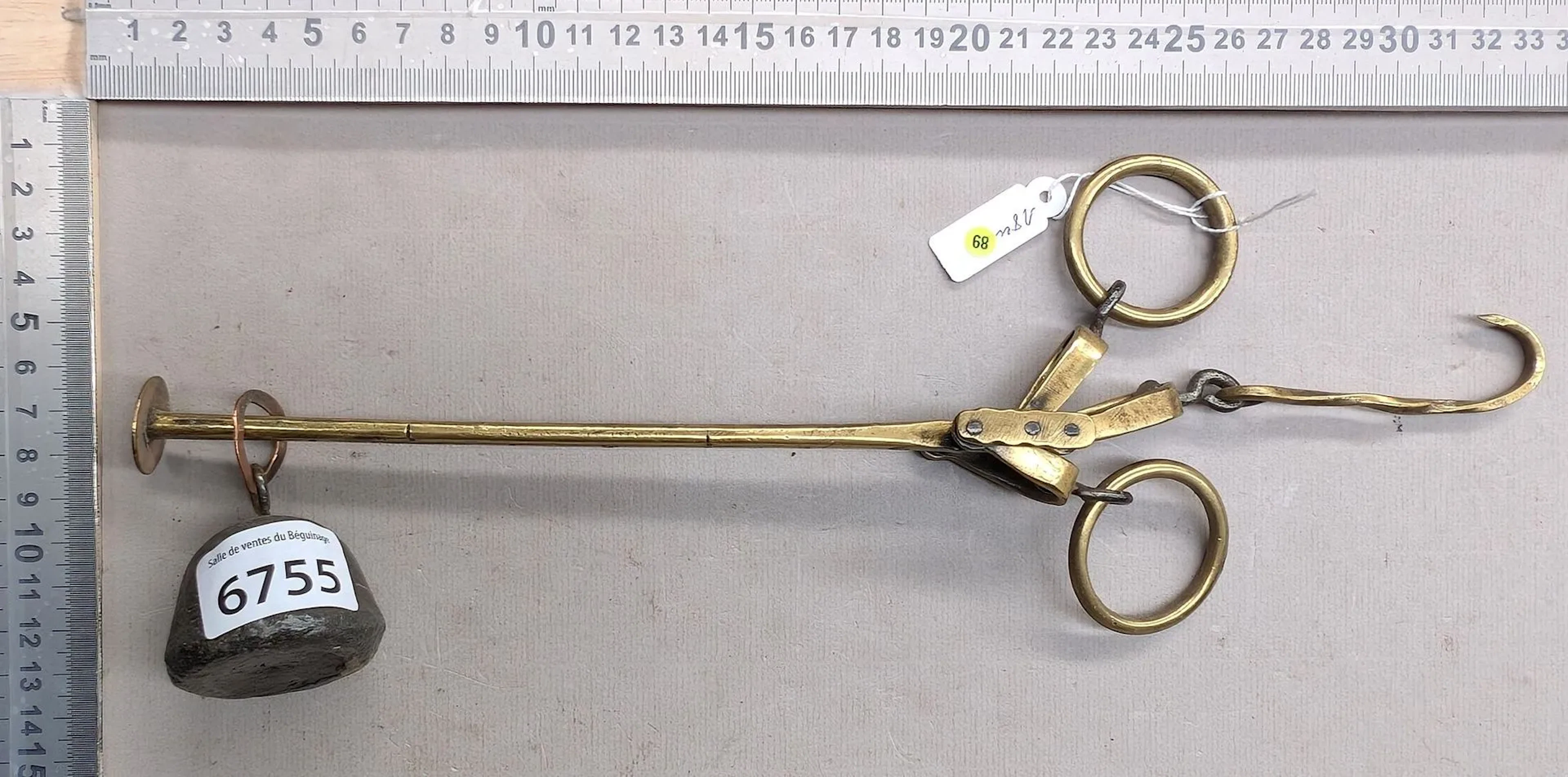 Antique 18th-century Roman-style scale—see photos for dimensions and condition