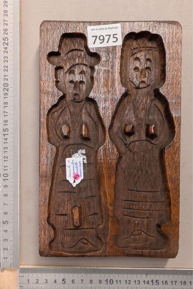 1 antique wooden couque mold (or speculoos mold) — See photos for