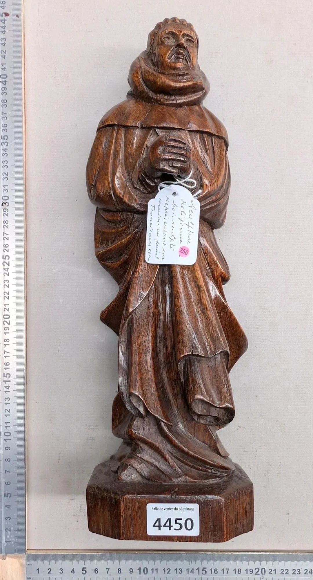 Religious wooden sculpture—see photos for dimensions and condition