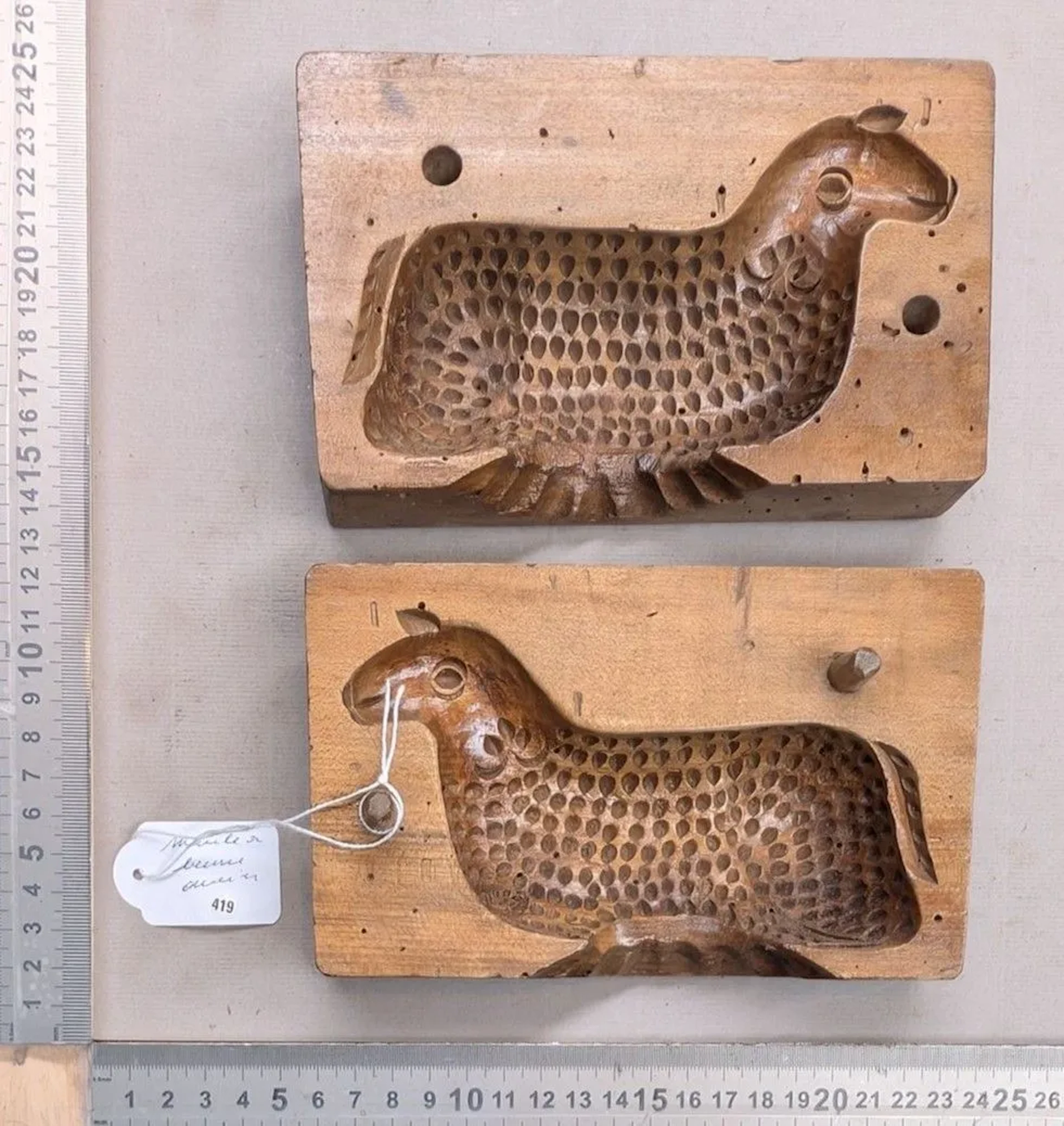 Antique butter mold—see photos for dimensions and condition