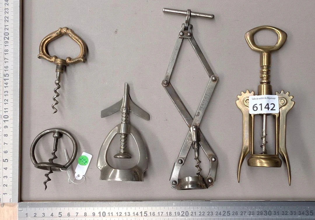 5 different corkscrews—see photos for dimensions and condition