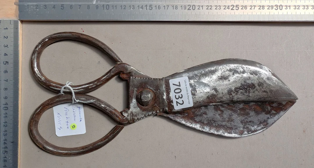 Large pair of antique 18th-century wrought-iron scissors—see photos