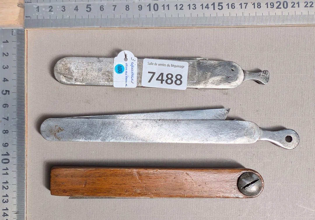 3 antique iron and wood brackets—see photos for dimensions and condition
