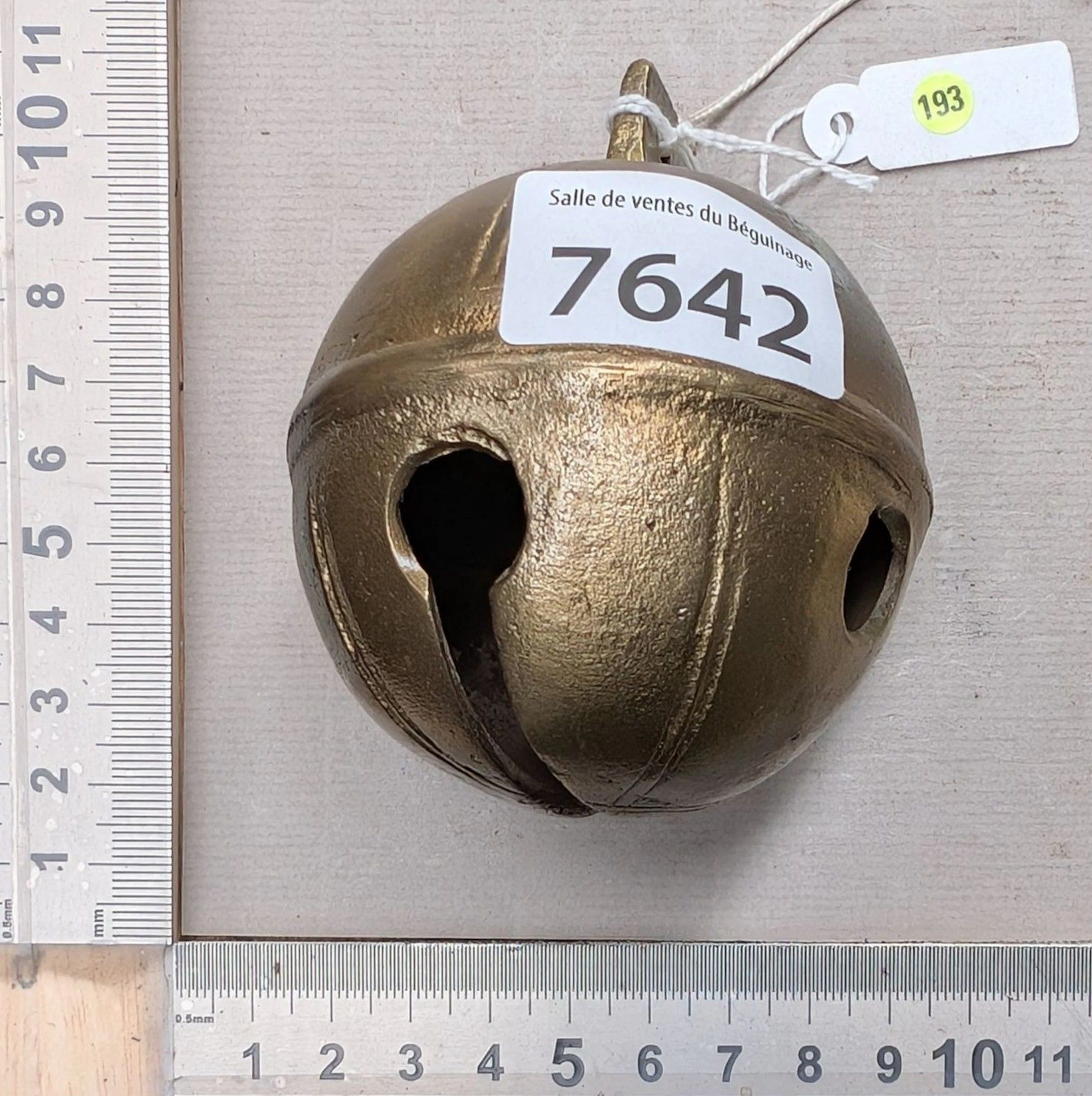 Antique 18th-century bronze carriage bell—see photos for dimensions