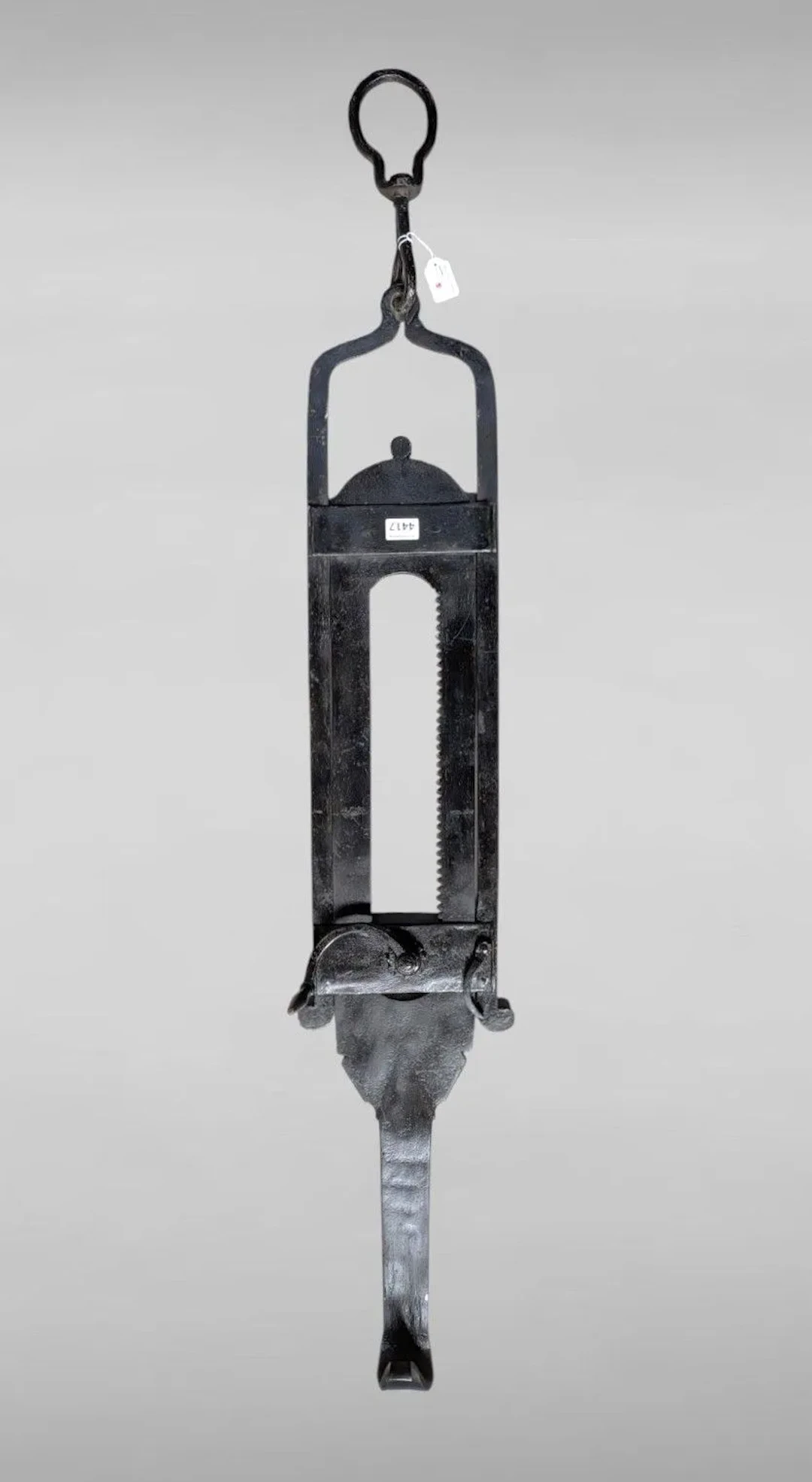 Antique wrought-iron rack—see photos for dimensions and condition