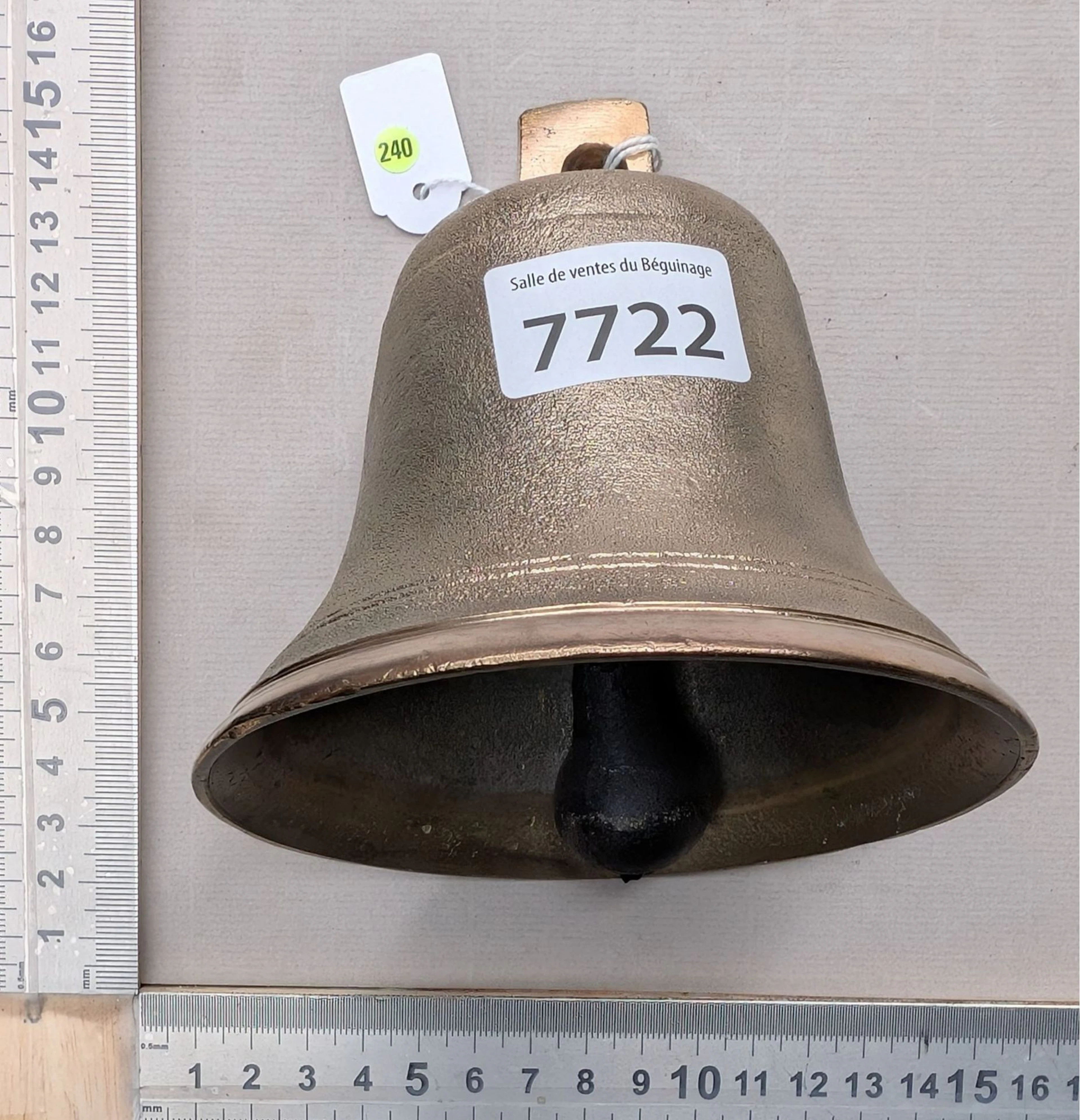 1 bronze bell—see photos for dimensions and condition