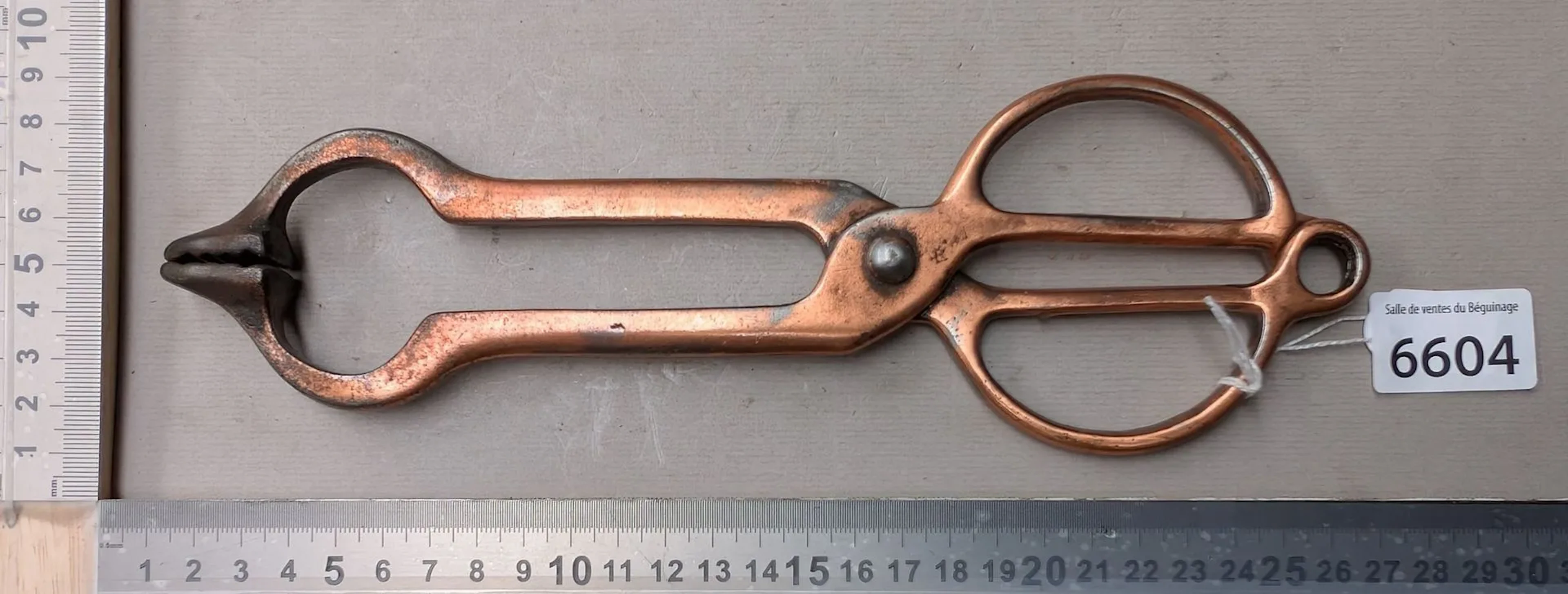 1 brass fire tongs - See photos for dimensions and condition