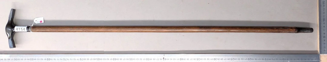 Geologist's walking stick with a wooden handle—see photos for dimensions
