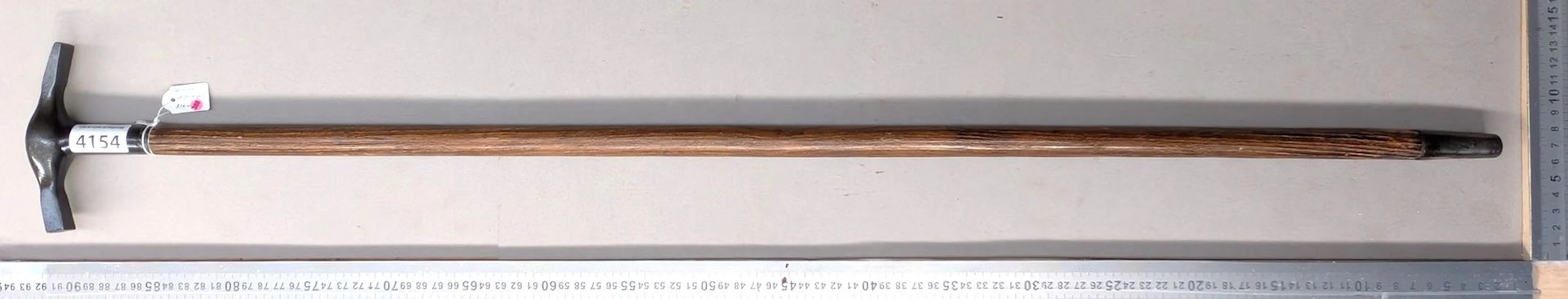 Geologist's walking stick with a wooden handle—see photos for dimensions