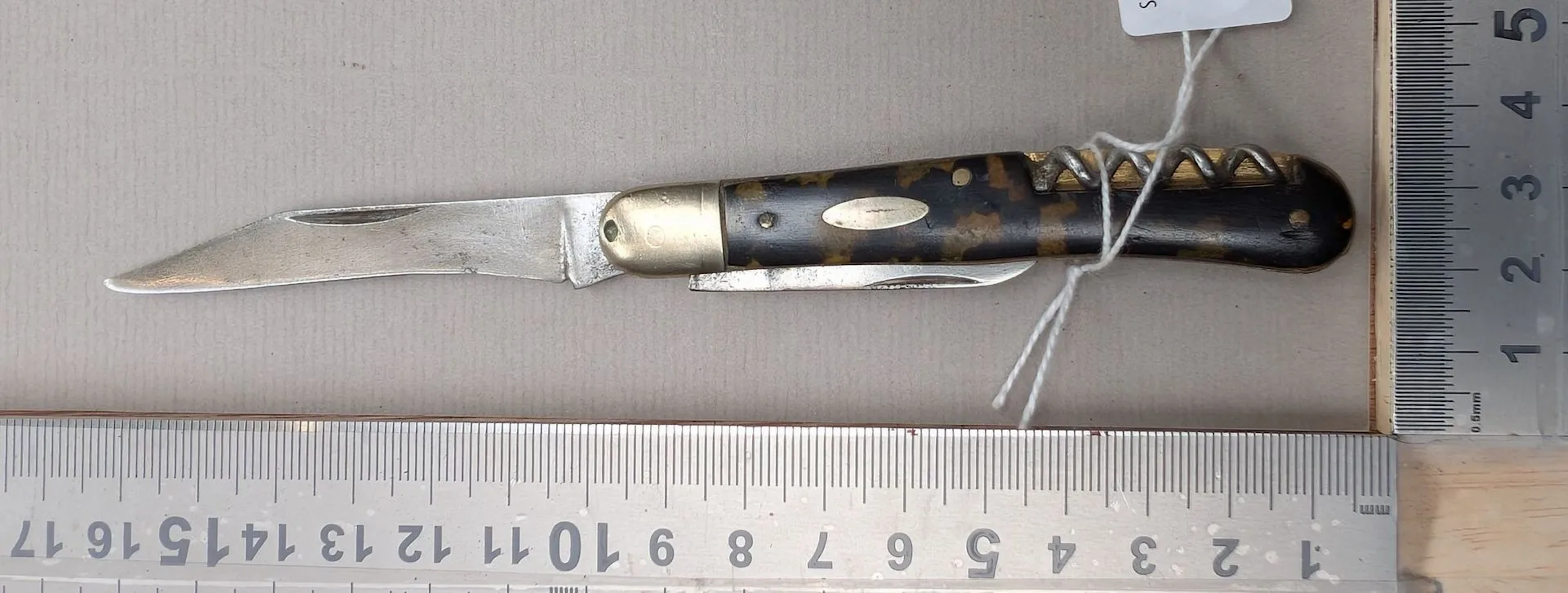Antique multifunction knife with a horn handle - See photos for dimensions