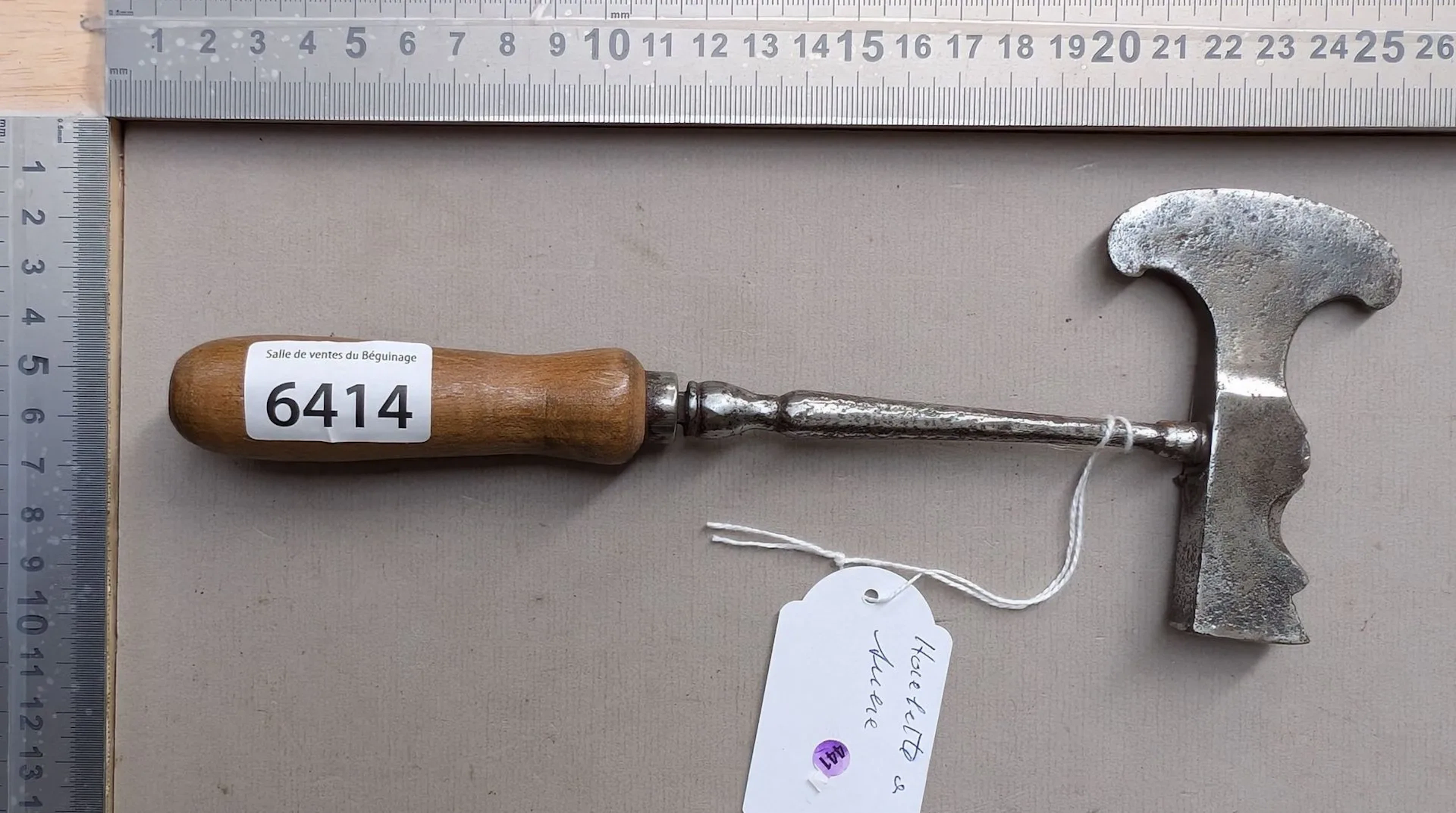 1 antique sugar axe—see photos for dimensions and condition