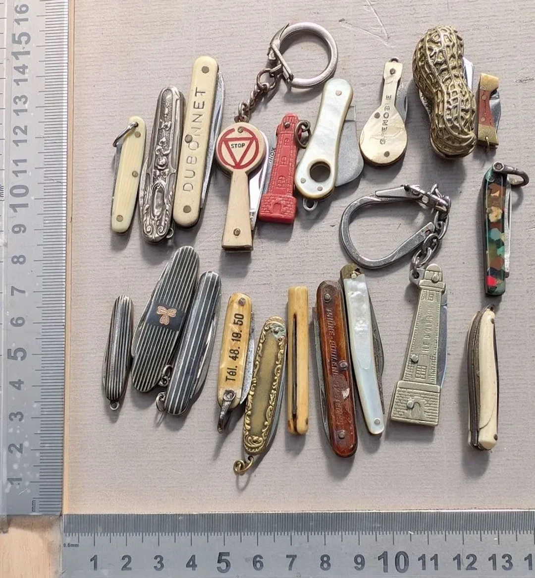 Set of 20 small antique knives, 1900–1950 — See photos for dimensions