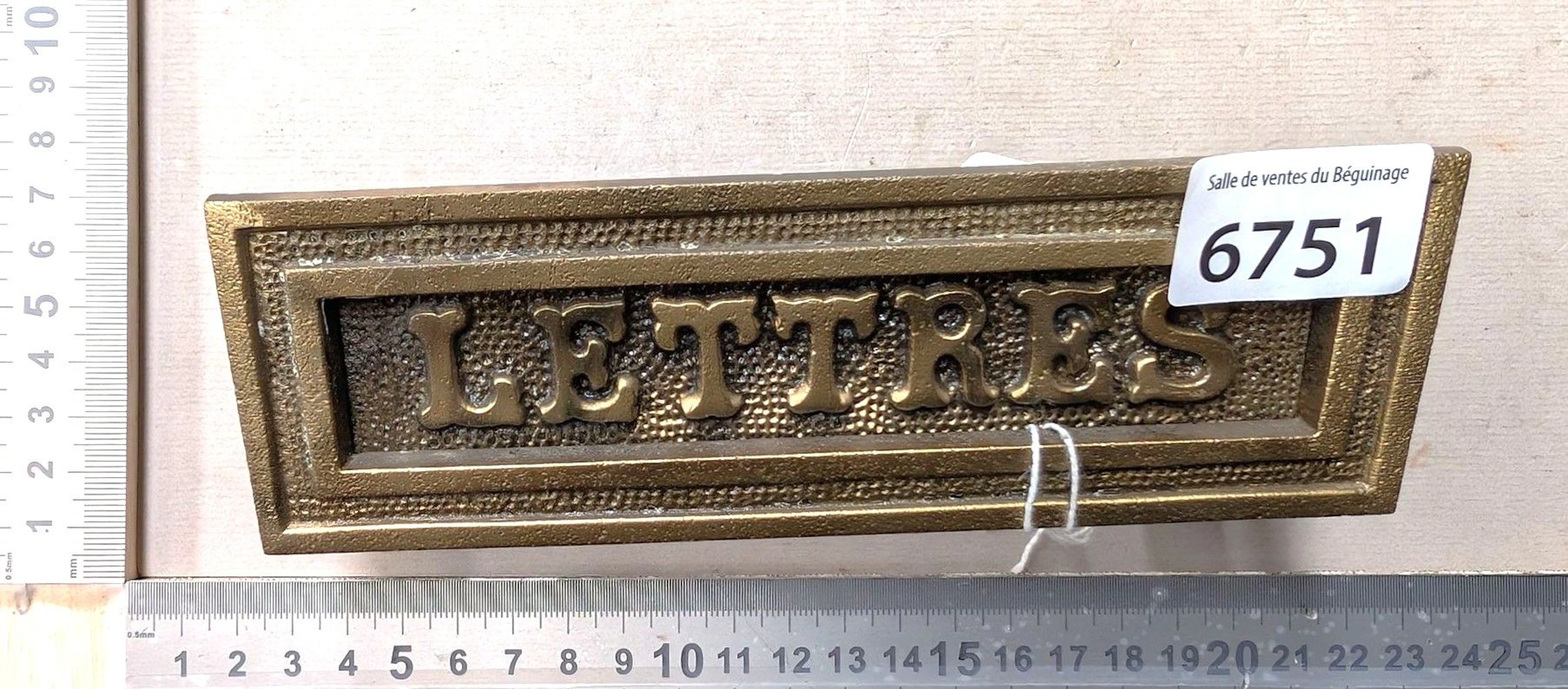 1 antique mailbox opening—see photos for dimensions and condition