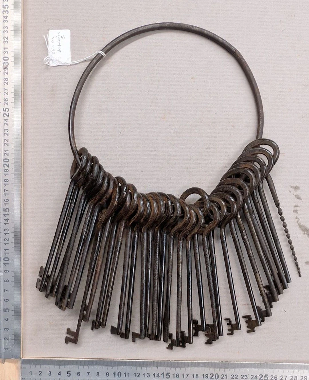 Wrought-iron lock finial or master key from the 17th–18th centuries—see