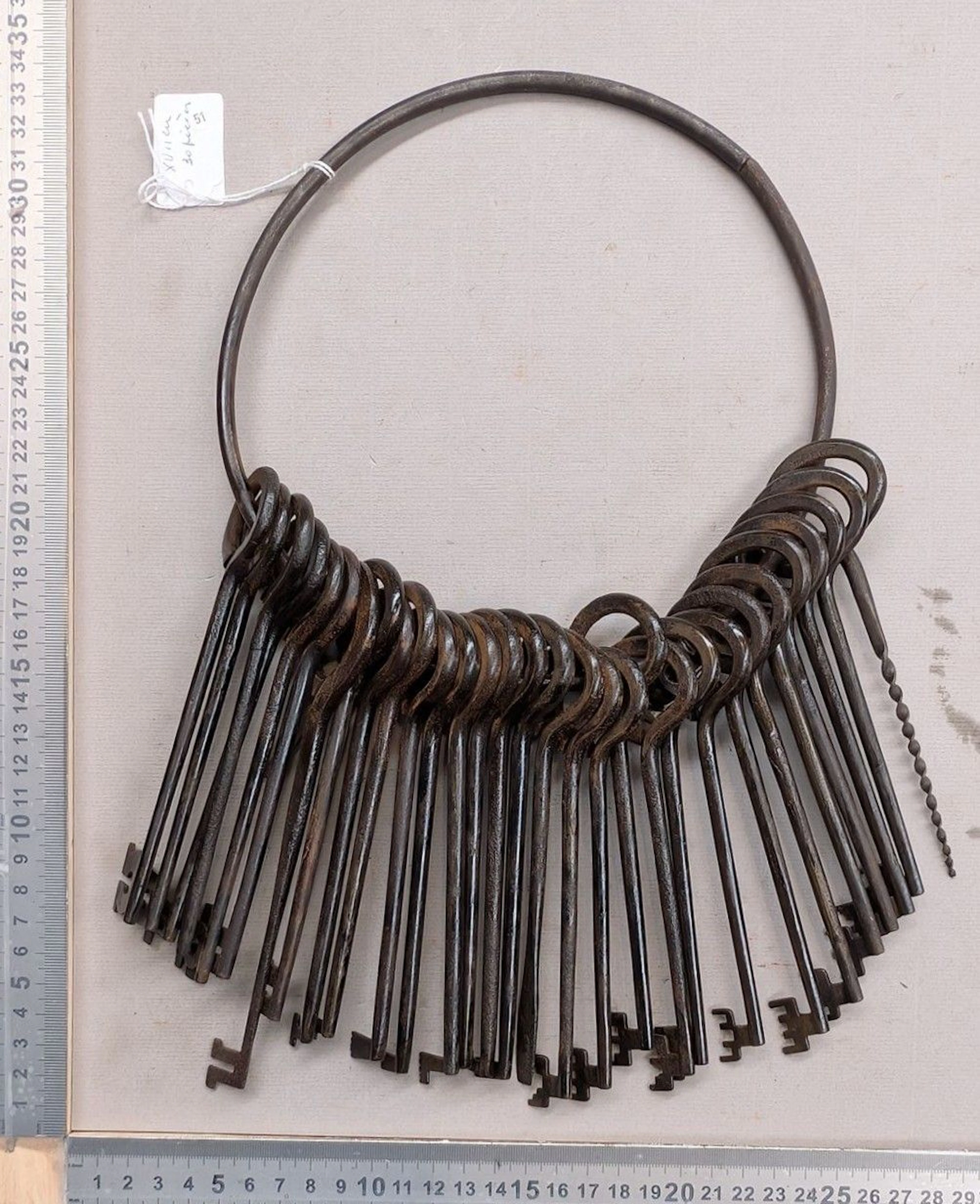 Wrought-iron lock finial or master key from the 17th–18th centuries—see