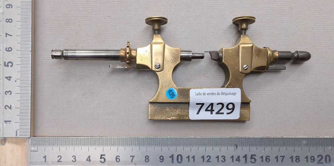 1 antique bronze clockmaker's swivel turret—see photos for dimensions