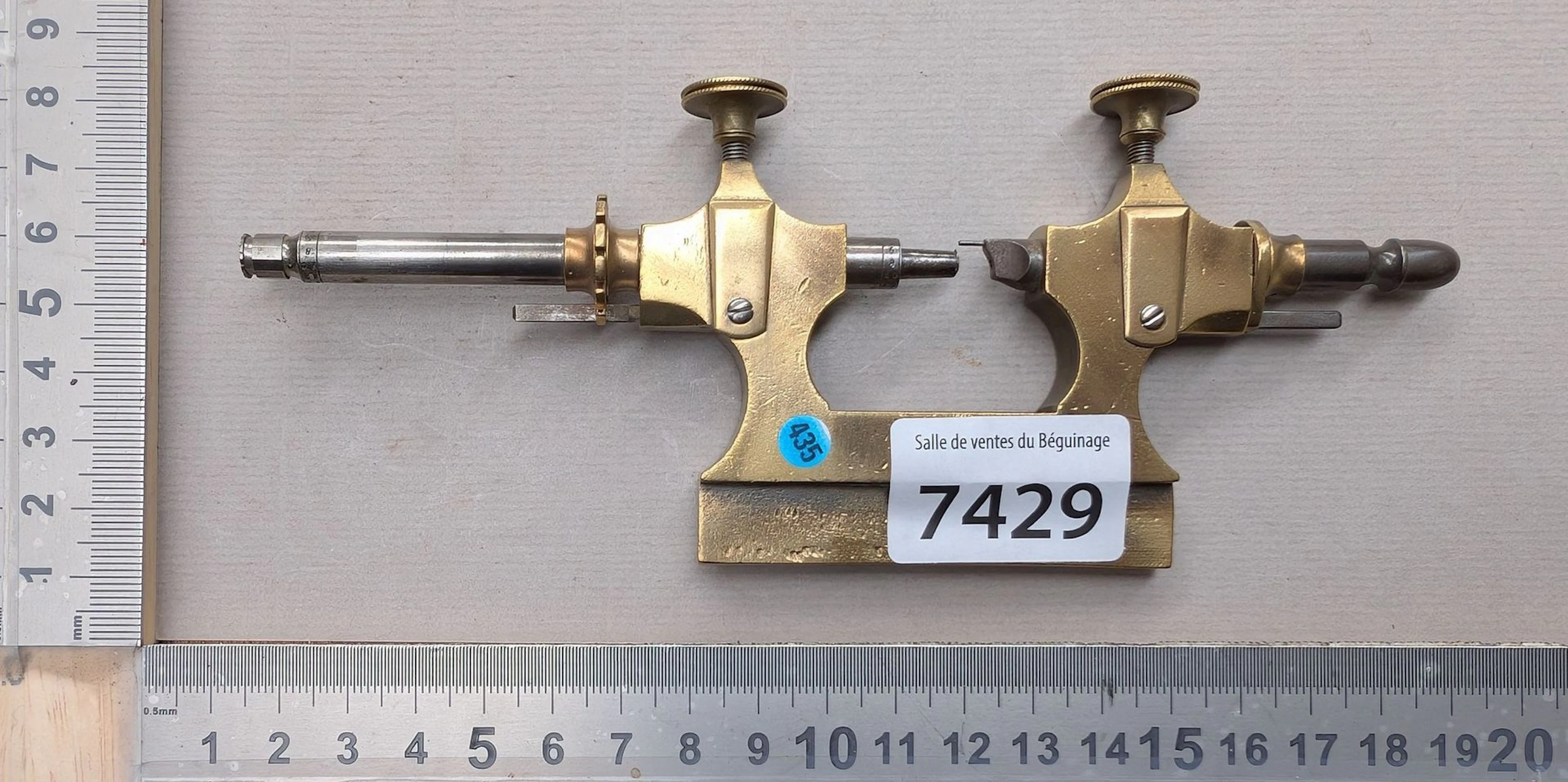 1 antique bronze clockmaker's swivel turret—see photos for dimensions