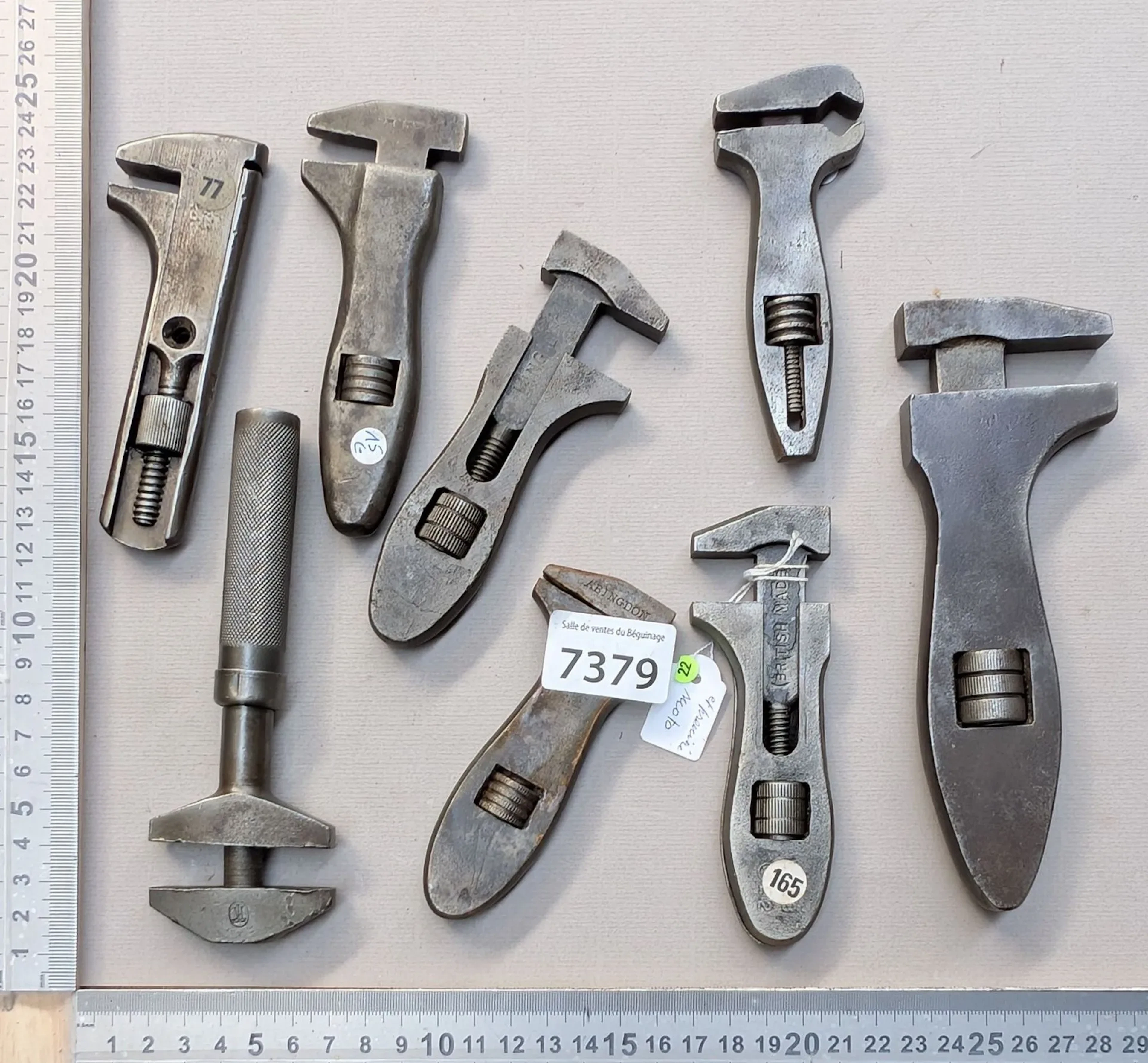 8 bicycle and first motorcycle wrenches—see photos for dimensions and condition