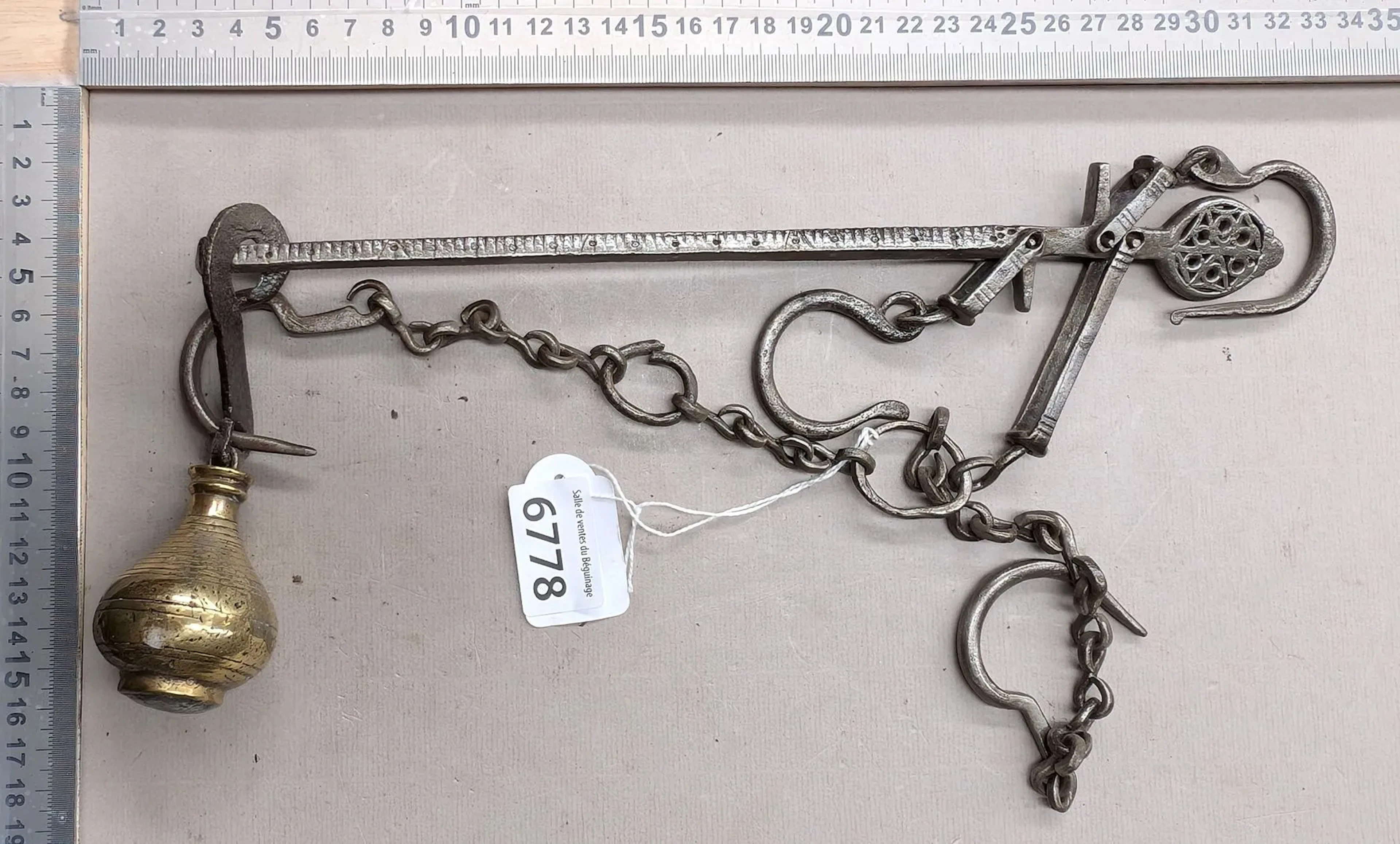 Antique 17th-century Roman scale—see photos for dimensions and condition