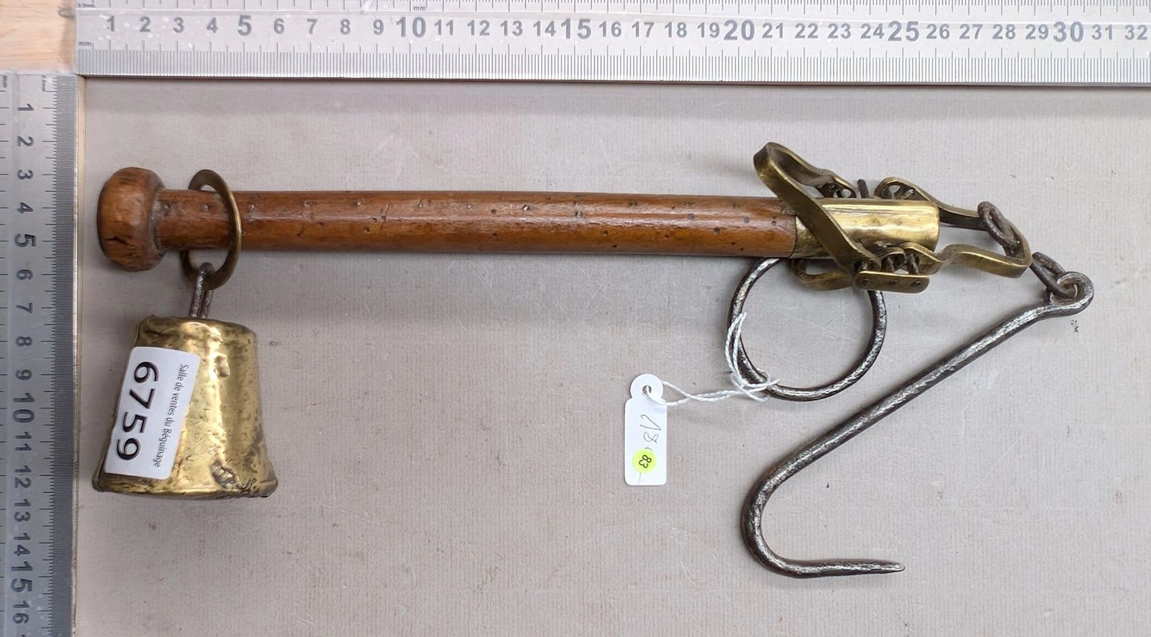 Antique 18th-century Roman-style scale—see photos for dimensions and condition