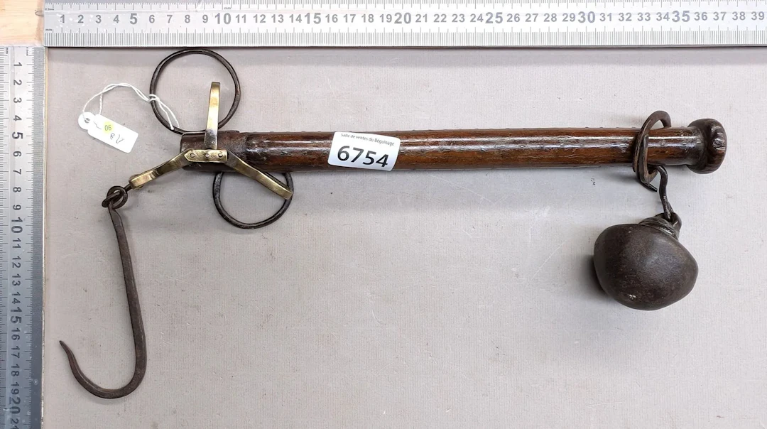 Antique 18th-century Roman-style scale—see photos for dimensions and condition