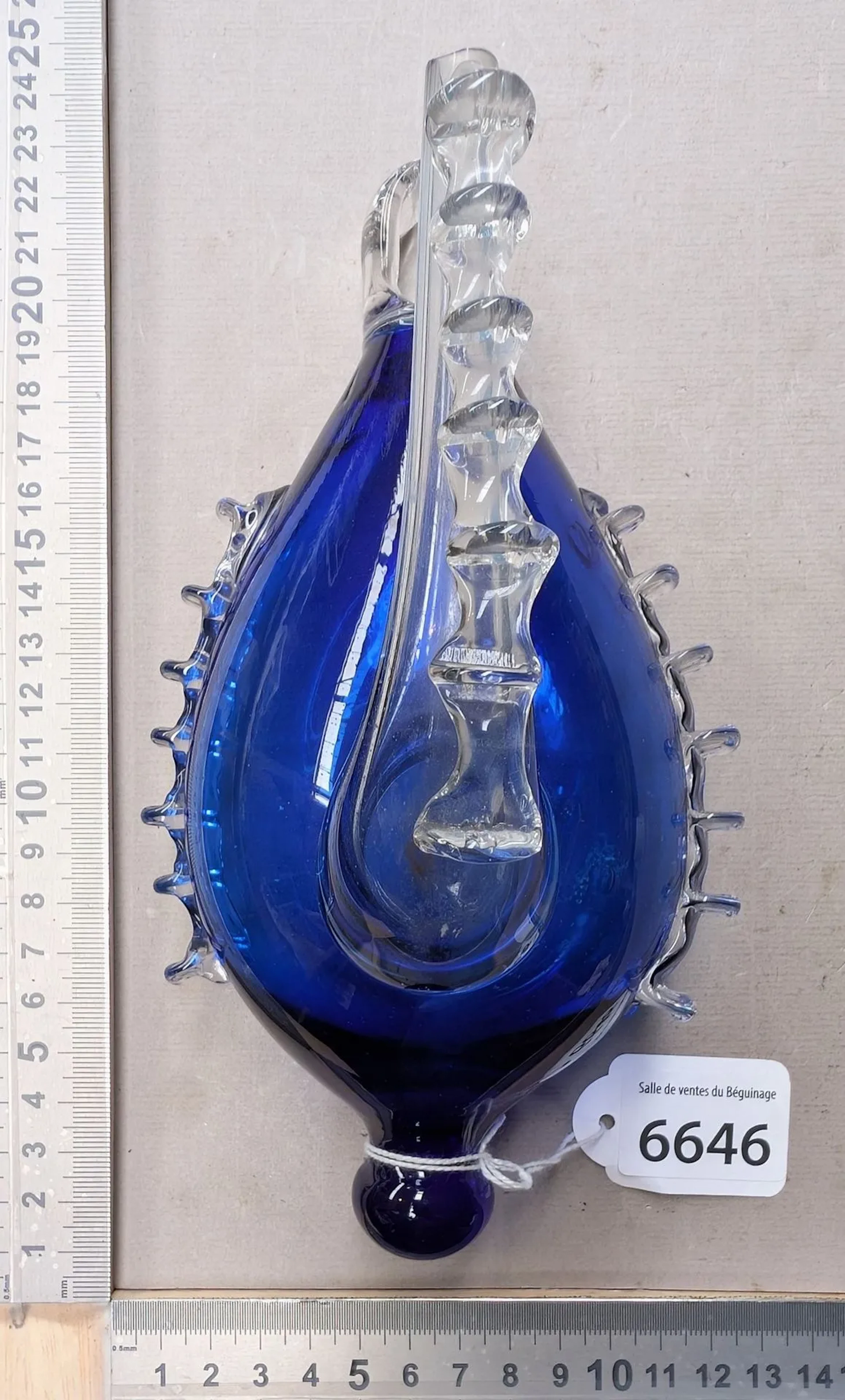 17th-century water-barometer bottle—see photos for dimensions and condition